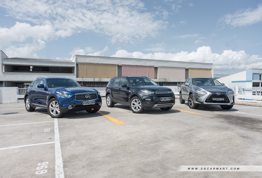 Infiniti QX70 3.7 vs Lvs Rover Discovery Sport 2.0 vs Lexus RX200t