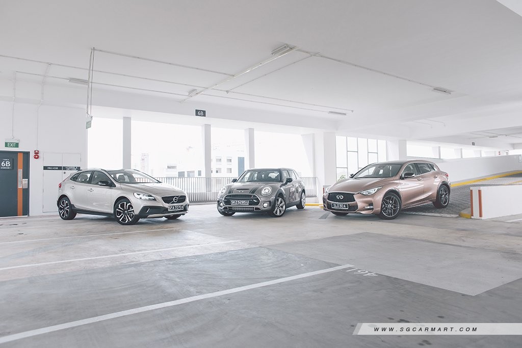 Infiniti Q30 vs MINI Cooper S Clubman 2.0 vs Volvo V40 Cross Country