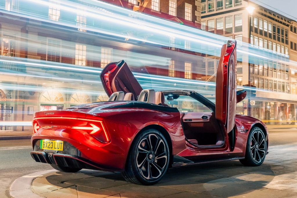 The electric MG Cyberster to be displayed at Salon Prive
