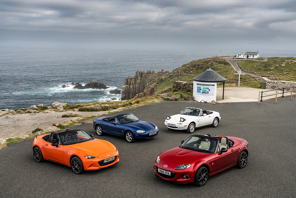 Four Mazda MX-5s travel across the U.K. powered by biofuel
