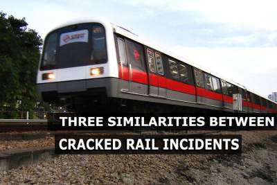 SMRT claims there are similarities between the cracked rail track incidents