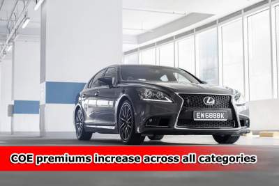 COE premiums rose across all categories