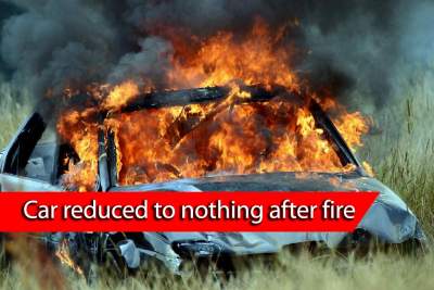 Car catches fire at on PIE near the CTE yesterday afternoon
