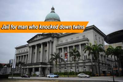 Man who knocked down twins: Jailed, fined and banned