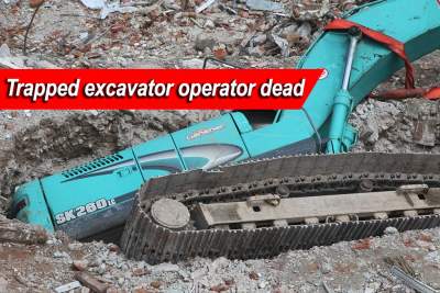 Excavator operator dead in worksite collapse