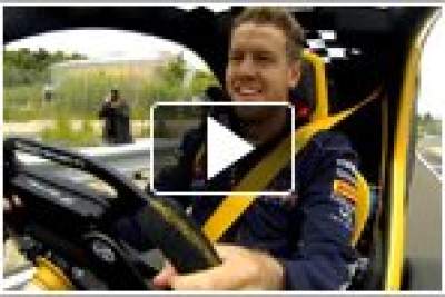 Sebastian Vettel test drives a trio of electric cars from Renault