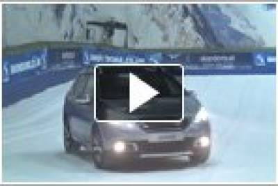 Peugeot shows off traction control technology in an indoor snow slope