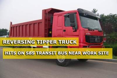 SBS bus sustains heavy damage after accident with tipper truck