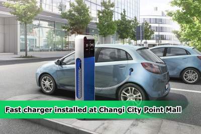 Bosch has installed the first fast charger for EV's at Changi City Point