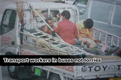 Migrant workers group urge workers to be ferried in buses not lorries