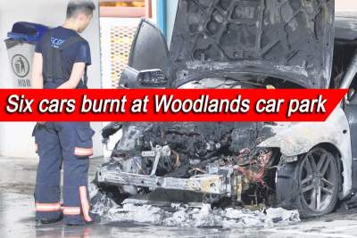 Fire engulfed six cars at Woodlands car park