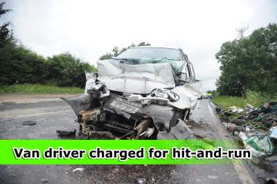Van driver who crashed and killed two workers charged for hit-and-run