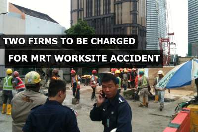Two firms face charges for Downtown Line site accident last year