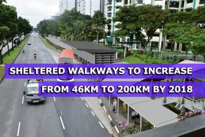LTA will expand sheltered walkways from 46km to 200km by 2018