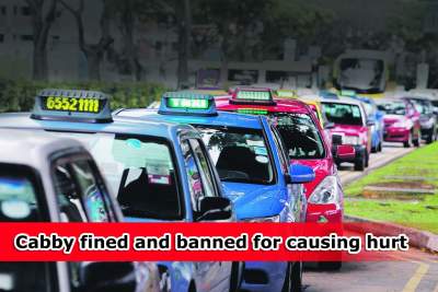 Cabby fined and banned for causing hurt to a passenger in another vehicle