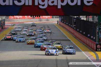 Earl Bamber took victory from pole despite eventful race at PCCA Singapore