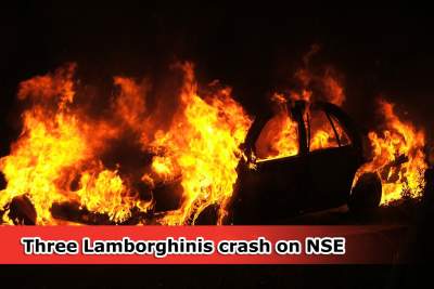 Three Lamborghinis burst into flames on North-South Expressway