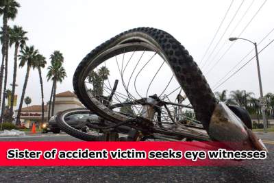 Sister of cyclist who died in an accident seeks eye witnesses