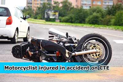 Motorcyclist injured by collision with a van on CTE