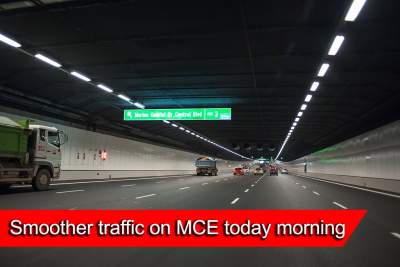 Smoother traffic reported on both directions of MCE today morning