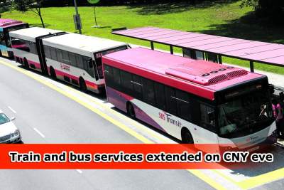 Extension of train and selected bus services on the eve of CNY