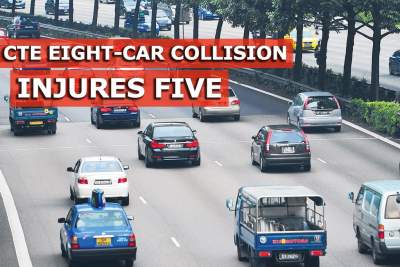 Eight-car collision on CTE created a long line of jam