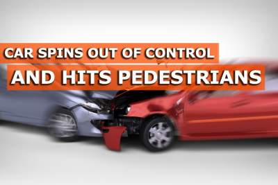 Pedestrians injured after getting hit by car that spun out of control