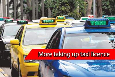 Increasing number of qualified taxi drivers, although only a few take up the job