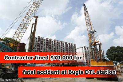 Contractor fined $70,000 for fatal accident at Bugis DTL station