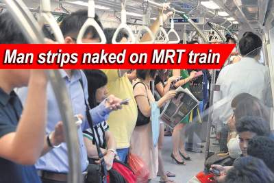 Man strips himself naked on North-South Line