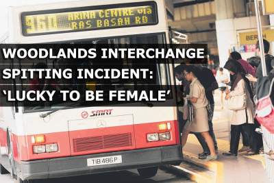 Spitting man claims woman he spat at 'lucky to be female'