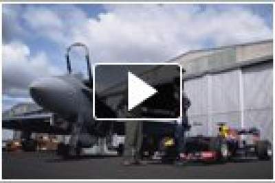 Red Bull pits an F1 car against a fighter jet