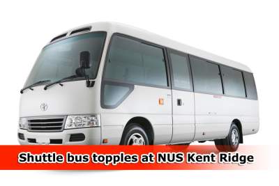 Shuttle bus overturned at NUS Kent Ridge campus