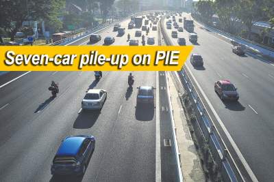 Seven cars involved in PIE accident