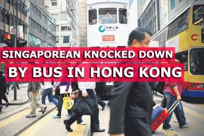 Tour bus knocks Singaporean lady down in Hong Kong
