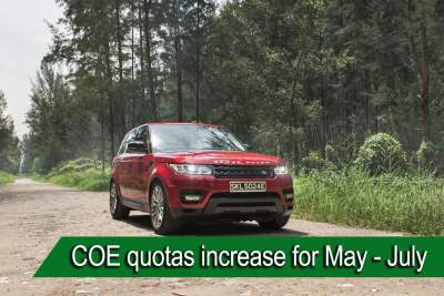 LTA announces 42 percent increase in COE quotas for May - July period