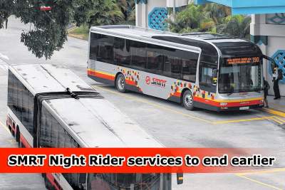 SMRT Night Rider services to end earlier from 30th April