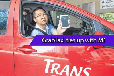 Taxi drivers using M1 can pay GrabTaxi fees via handphone bill