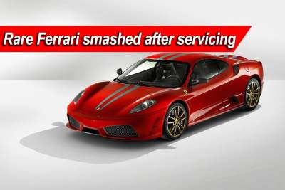 Rare Ferrari 430 Scuderia returns from servicing in bad shape