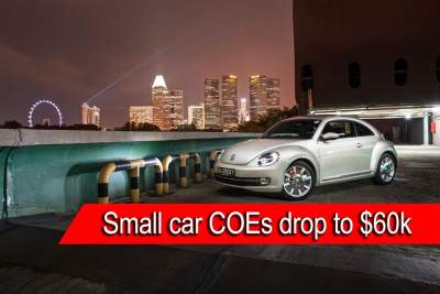 COE prices fall again with small car COEs clipping $60k