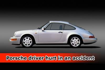 Porsche overturns in accident, leaves driver injured