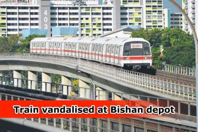 Train vandalised at SMRT's Bishan depot