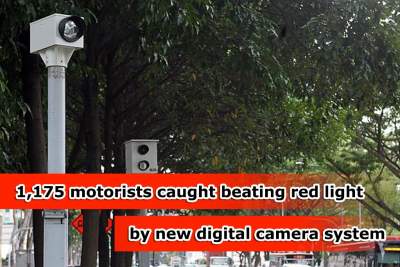 1,175 motorists caught beating red light by new digital camera system