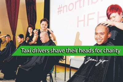 40 cab drivers show their support for Hair for Hope 2014