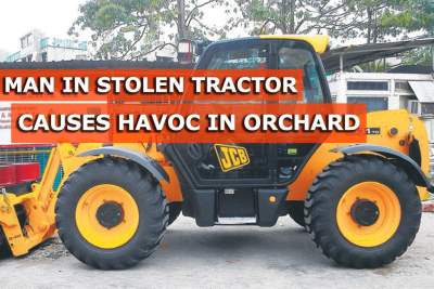 Drunk man's joy ride in stolen tractor causes havoc in Orchard