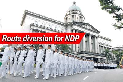 Change in traffic routes during NDP and rehearsals