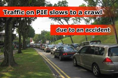 Serious accident causes huge jam on PIE yesterday