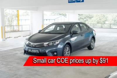 COE premiums for small cars sport a slight grow
