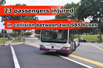 23 passengers injured in collision between two SBS buses