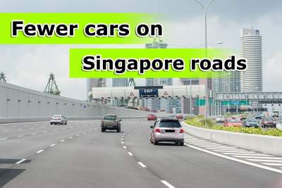 Fewer cars on Singapore roads